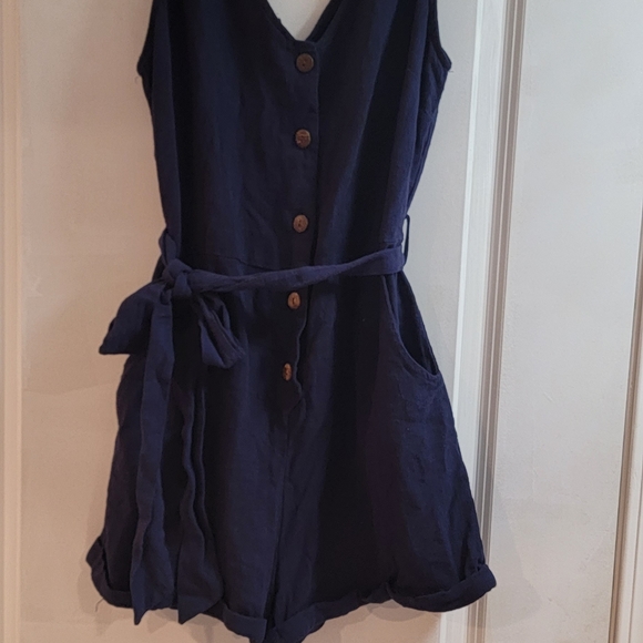 Women's navy romper - Picture 3 of 6